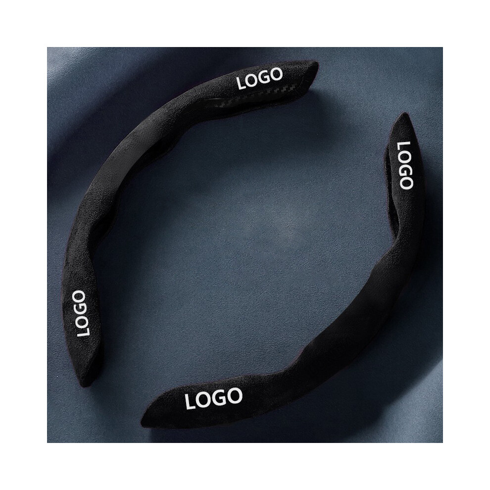 ( For Land Rover) Car Steering Wheel Cover Suede Custom Logo Land Rover Range Rover Evoque Black 9319708113532