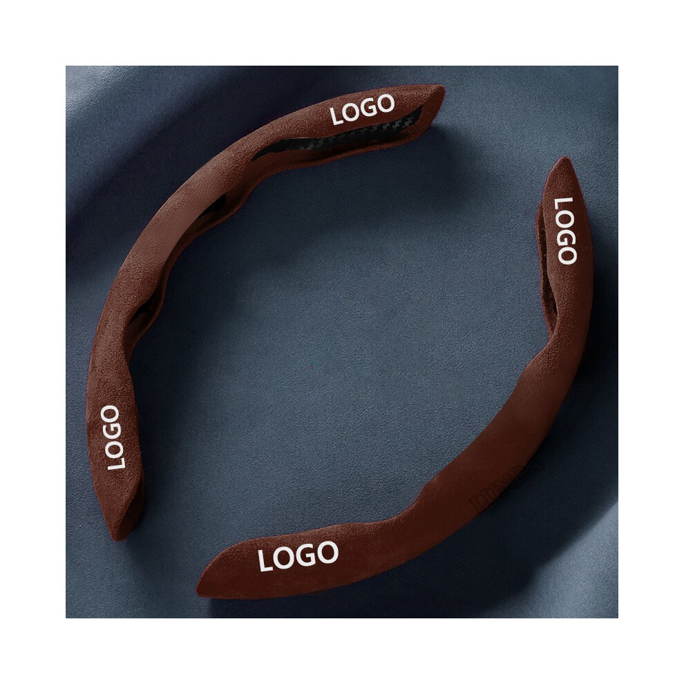 (Coffee For Audi) Car Steering Wheel Cover Suede Custom Logo Audi Q2 Q3 Q5 Q7 Tt S3 S4 S5 S7 R8 9319708113662