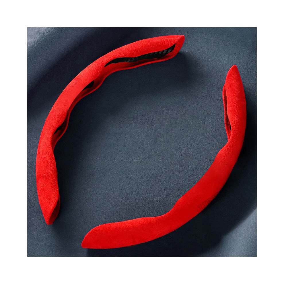 (Red)Car Steering Wheel Cover Suede Custom Logo Bmw F30 F31 F32 F34 F20 F21 F07 F10 Red 9319708113501