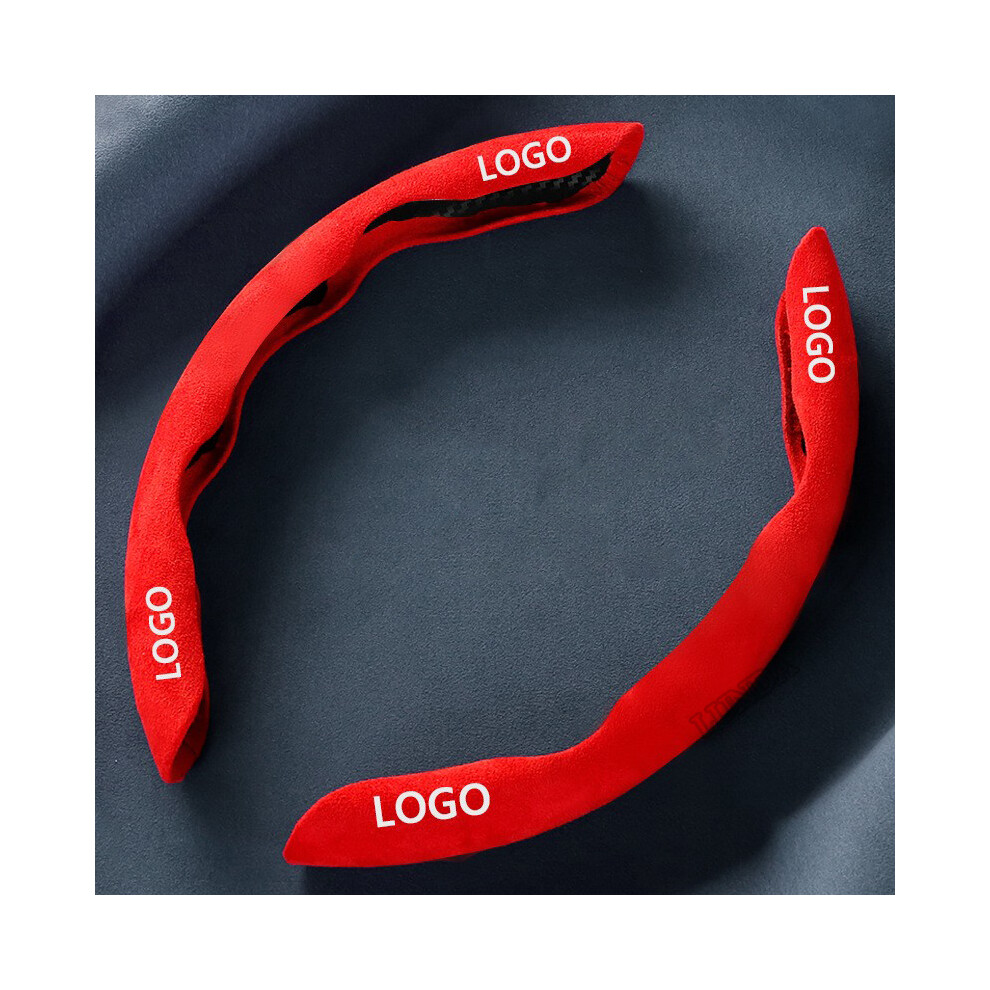 ( For Bmw)Car Steering Wheel Cover Suede Leather Custom Logo Bmw F30 F31 F32 F34 F20 F21 Red 9319708113518