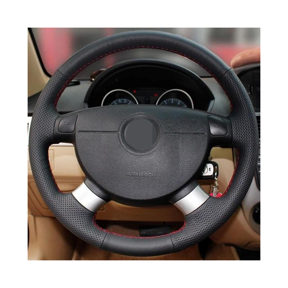 ( Thread) Artificial Leather Steering Wheel Cover Chevrolet Aveo Lova Buick Excelle Daewoo Black 9319708114355