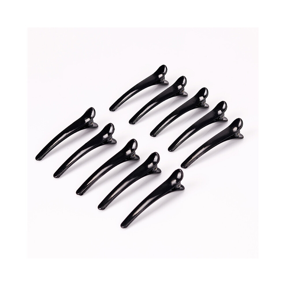 Lot de 10 épingles à cheveux professionnelles en plastique noir, pince crocodile à une seule broche,