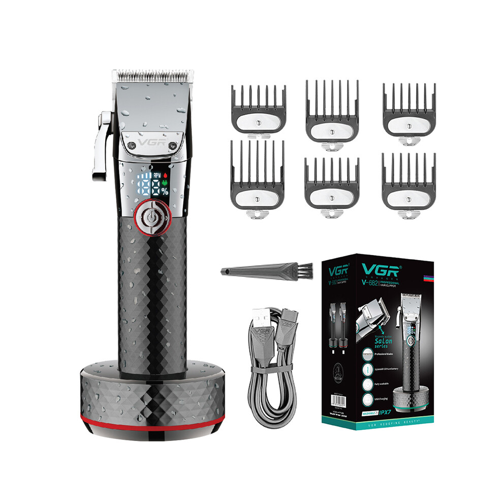 Red ( With Box)Professional Hair Clipper Men's Barber Beard Trimmer Rechargeable Hair Clipper