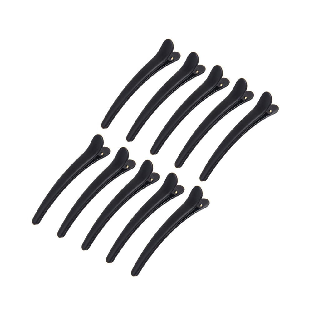 Lot de 10 épingles à cheveux professionnelles en plastique noir, pince crocodile à une seule broche,