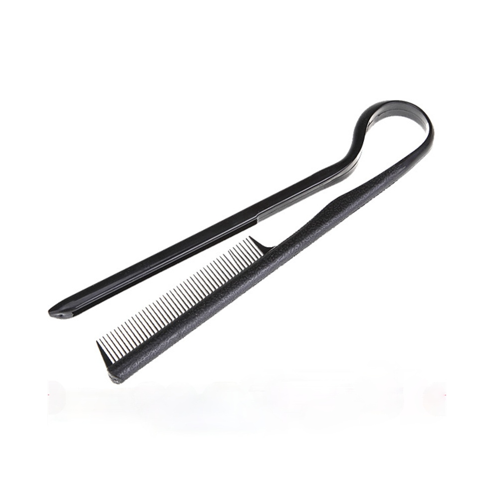 (Black)1pc Useful Hair Straightening Salon Comb Hairdressing Smooth Tool Tongs Hair Styling Tools