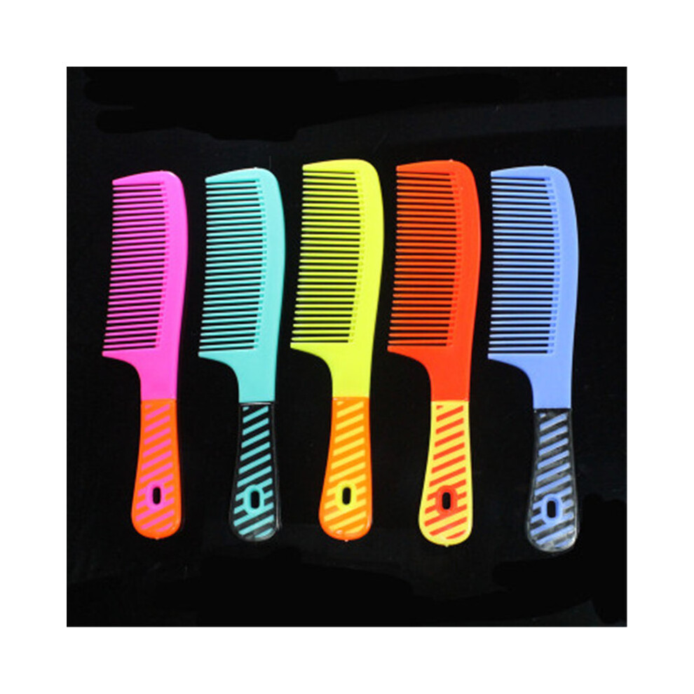 (random)Plastic Multicolor Diagonal Striped Hairdressing Combs For Women Beauty Makeup Tool E235