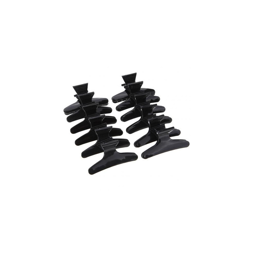 (Black) 12pcs Hair Claw Pro Salon Hair Clips Women Girls Hair Pins Hair Clips Hairdressing Tool