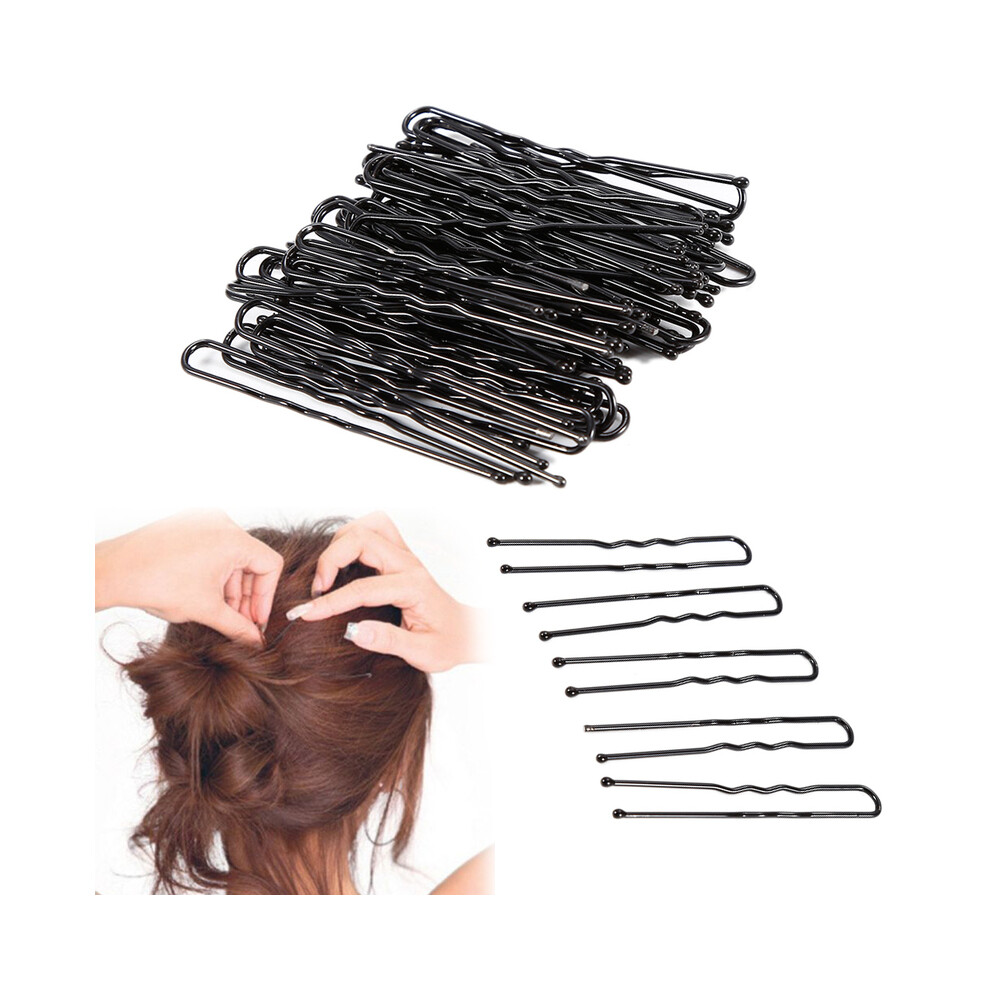 50pcs/set Black Coated Metal Thin U Shape Hairpins Hair Clips Hair Styling Tools