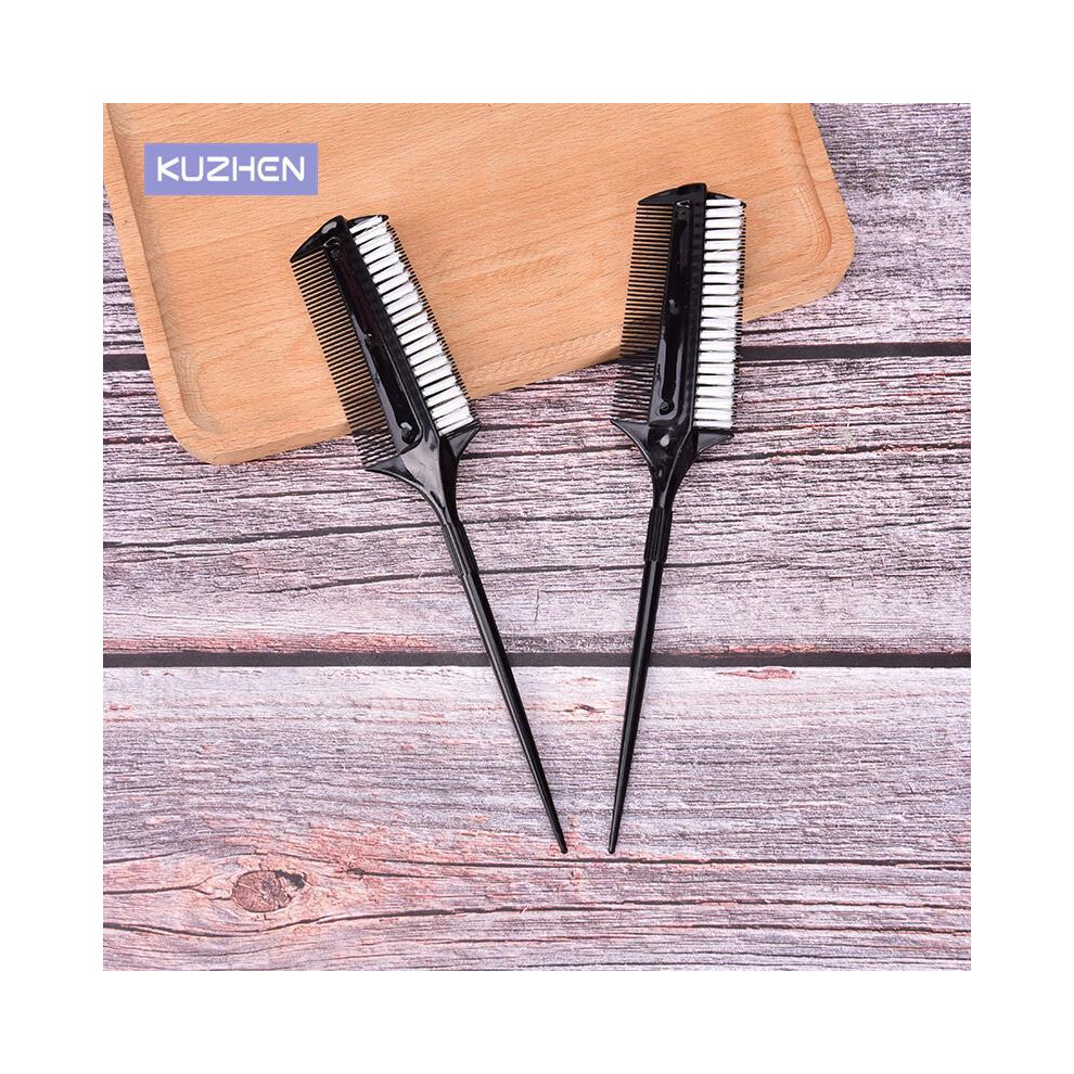 Professional hair salon, double-sided dyeing comb with nylon hair drying brush Tinting combs Hair dye
