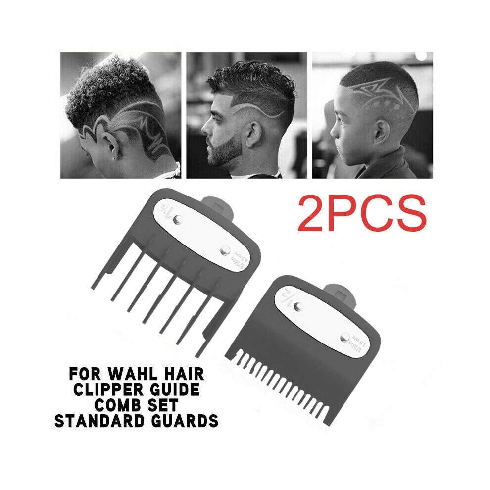 (Black)AD-2pcs Hair Clipper Delimiter Comb Guide 1.5mm/4.5mm Size Barber Wahl Hair Clipper Drop