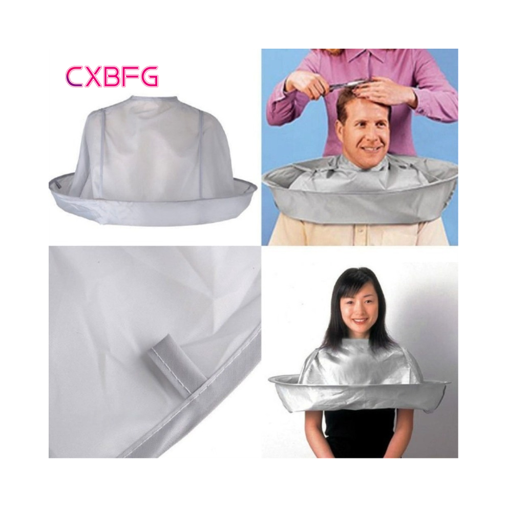 (Grey)Creative Hairdressing Cape DIY Haircut Cape Apron Neck Cape Haircut Capes