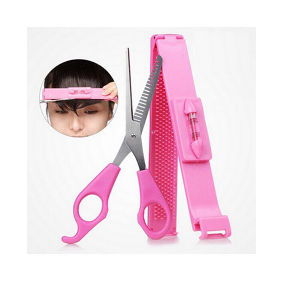 2pcs/lot DIY New Women's Hair Clipper Fringe Cutting Tools Cutting Scissors and Ruler Bangs