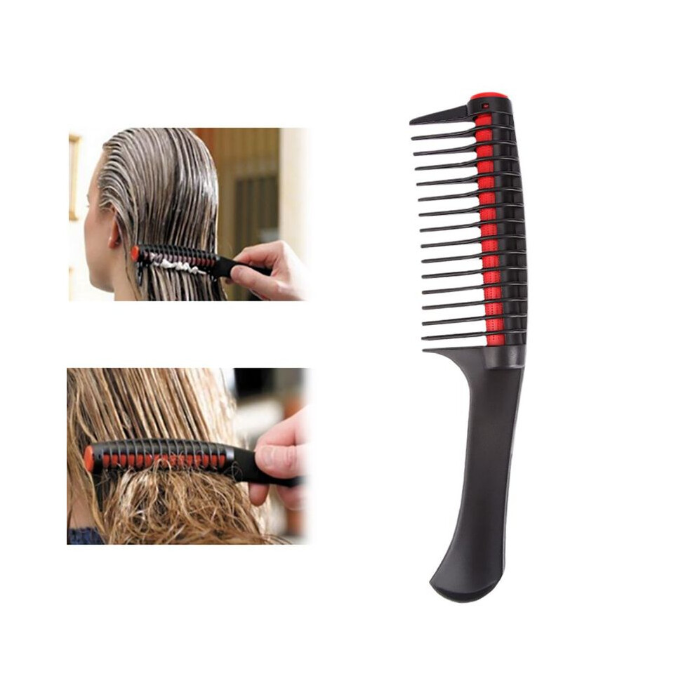 (BLACK) 1pc Professional Wide Tooth Hair Comb Antistatic Salon Coloring Tools Barbers