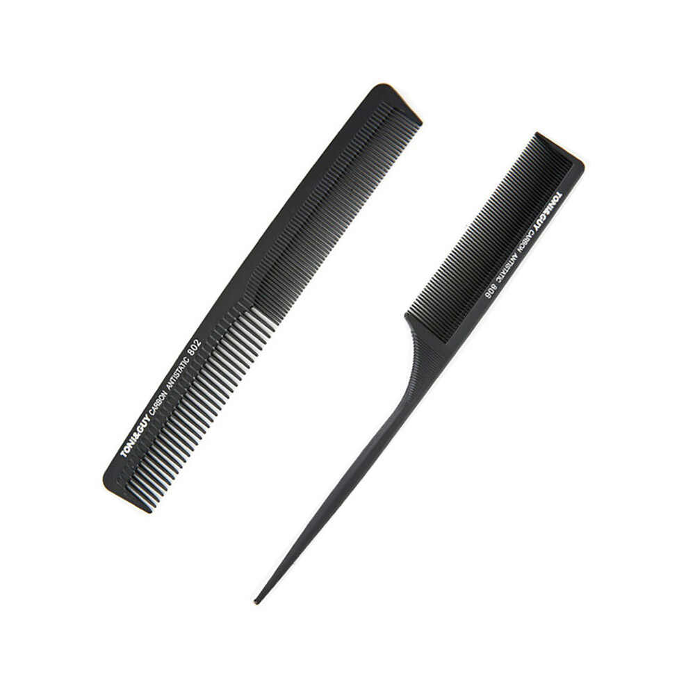 (Black) Hair comb Antistatic carbon hair brush Professional Pro Hair salon Barbers Handle brush Salon