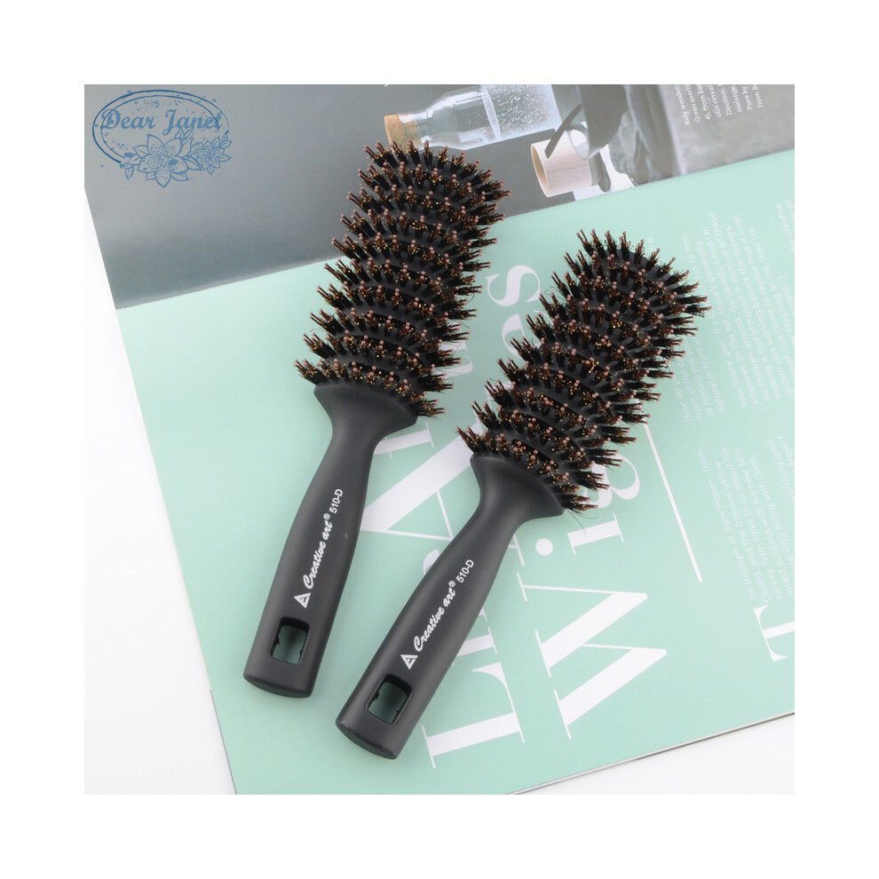 1pc Black Detangling Hairbrush Handle Bristles Comb Pompadour Men's Styling Shower Massage Scalp