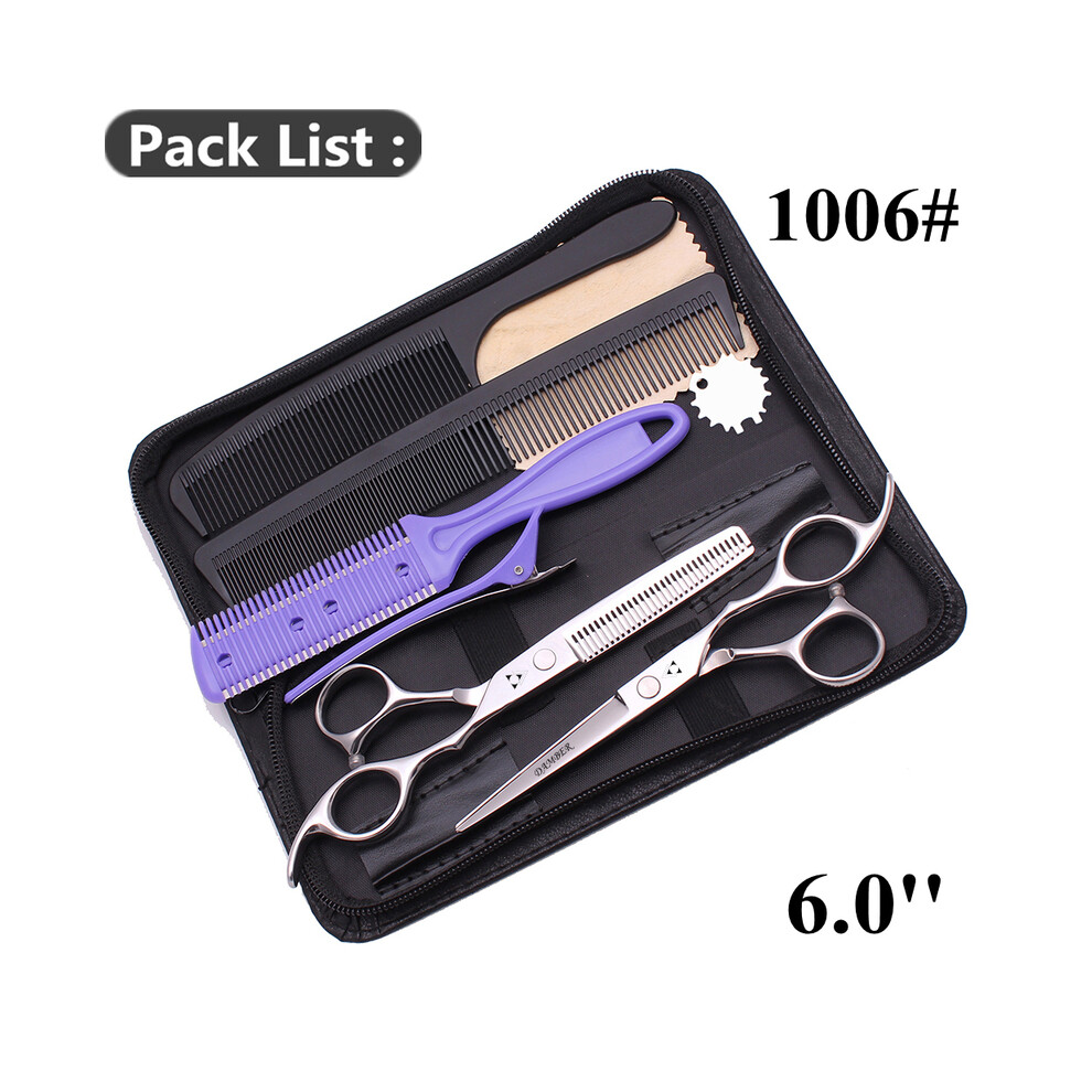 (B1006 Yin K-A 6.0)5.5 6.0 Professional Barber Scissors 440C Barber Scissors Hair Thinning Scissors