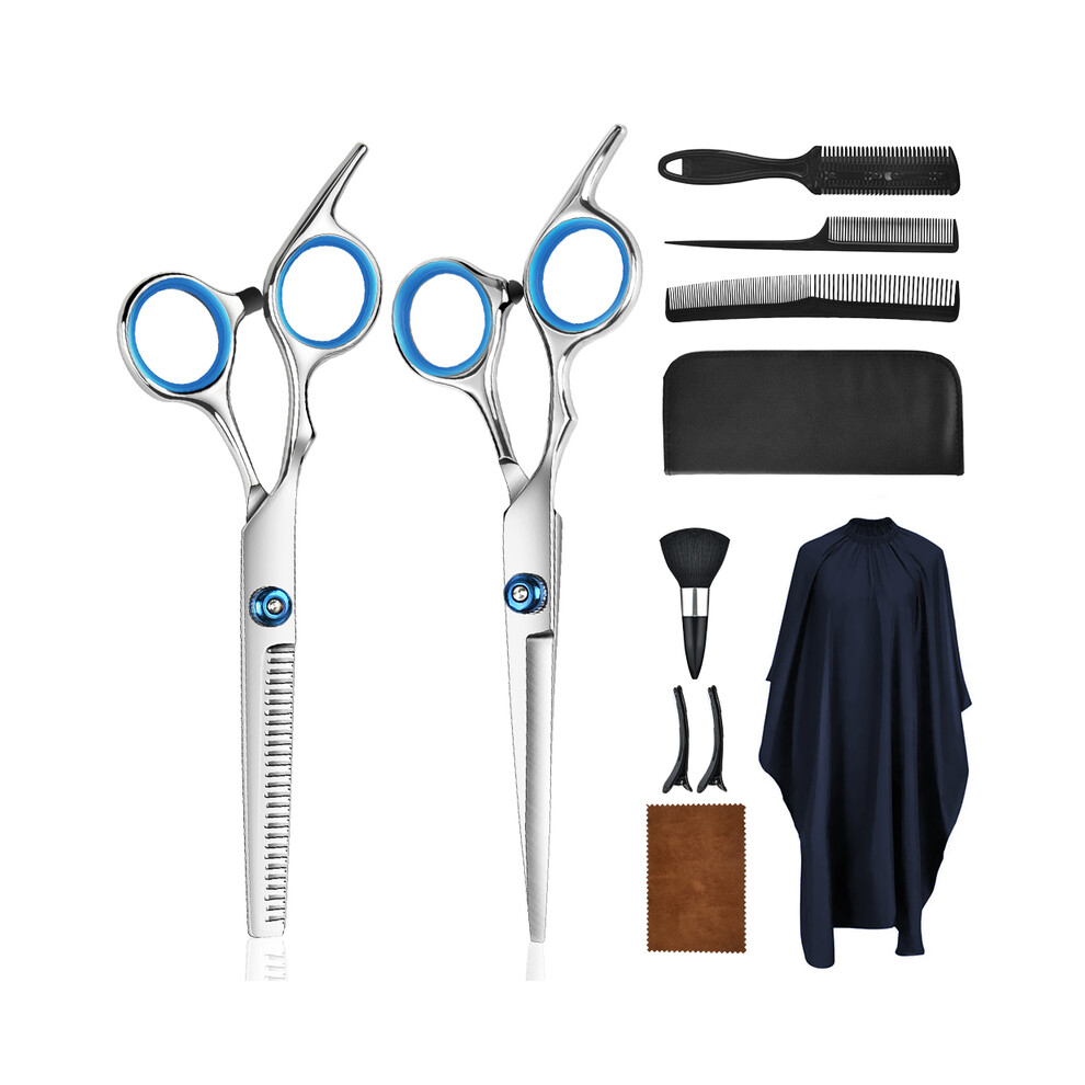 (Scissor set) Professional hairdressing scissors set stainless steel barber scissors tail comb