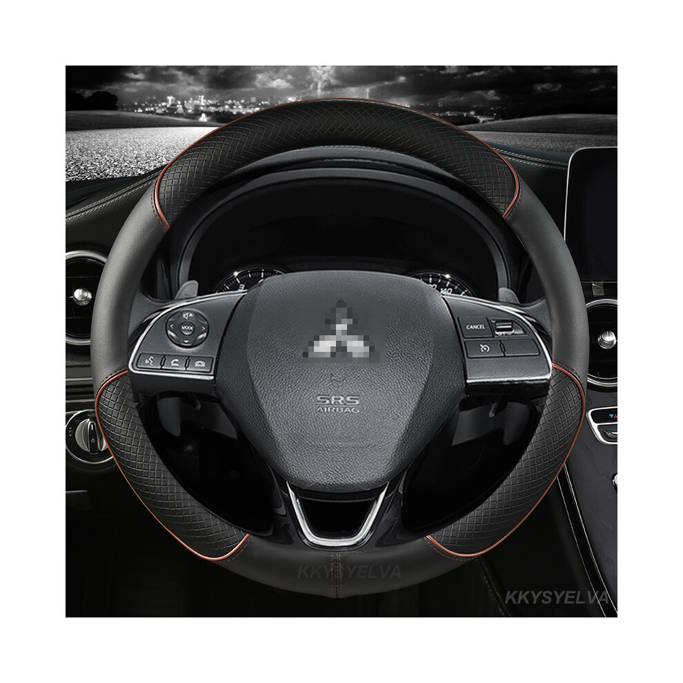 (Coffee)Car Steering Wheel Covers For Mitsubishi Asx 308 Eclipse Cross Grandis Montero Lancer Pajero 9319708117653