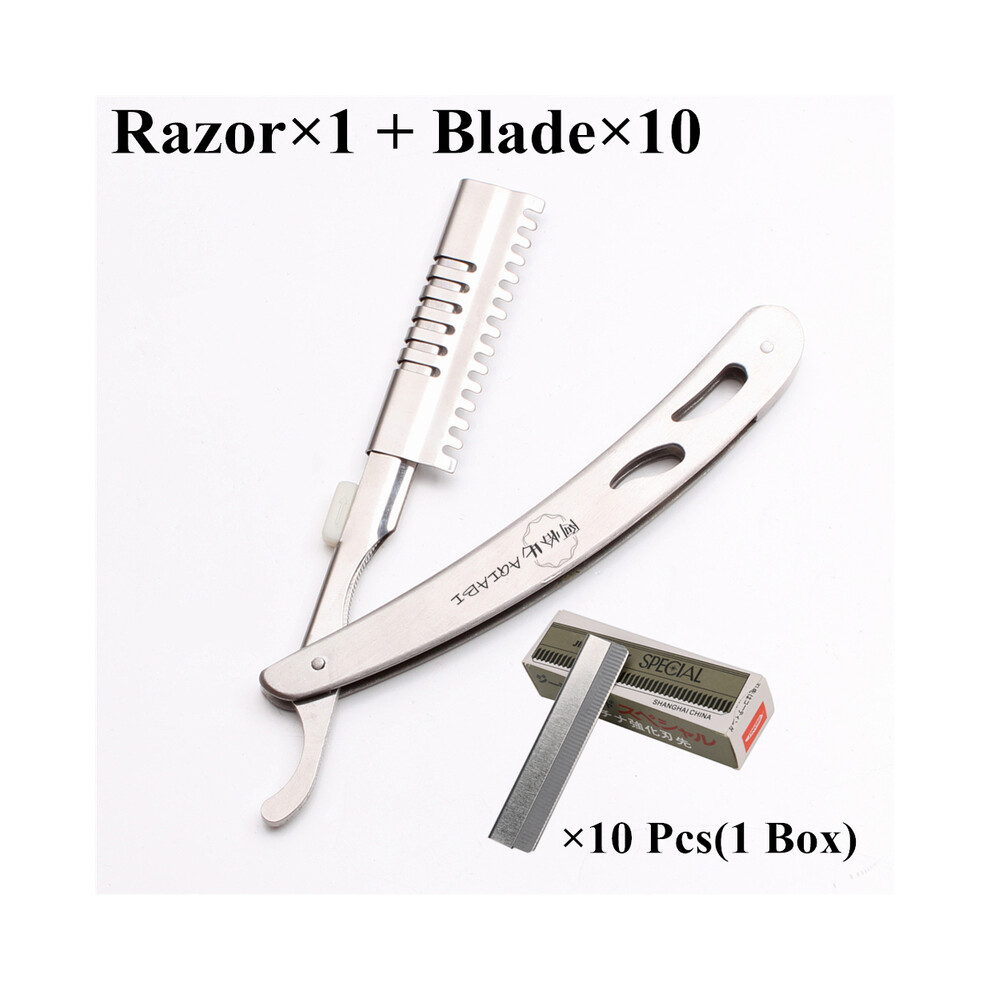 (6103 10 Blade)Stainless steel Salon Sharp Barber Razor Blade Haircut Razors Cutting