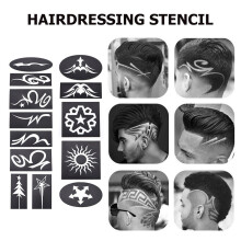 (20 pcs)20 pcs Mix Hair Styling Tattoo Template DIY Hair Clipper Template Stencil Hairdressing Tool