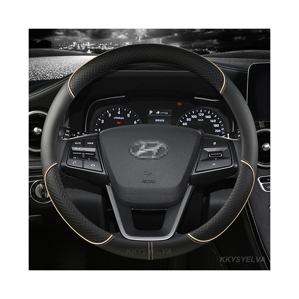 ( O Shpae)Car Steering Wheel Covers 38Cm Hyundai I30 Creta Tucson Ix35 Solaris Elantra Santa Beige 9319708117448