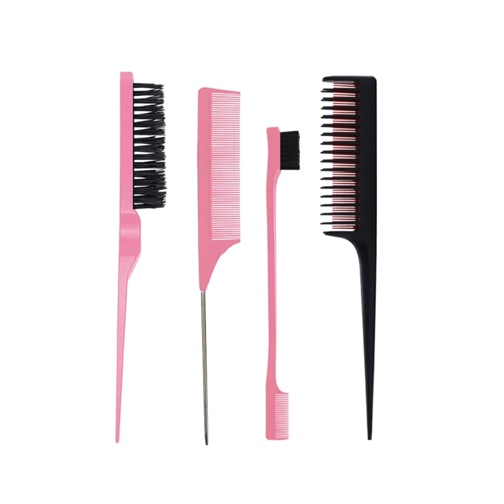 4pcs Hair Styling Comb Set Teasing Hairbrush Rat Tail Comb for Women Back Comb Hairdressing Tool