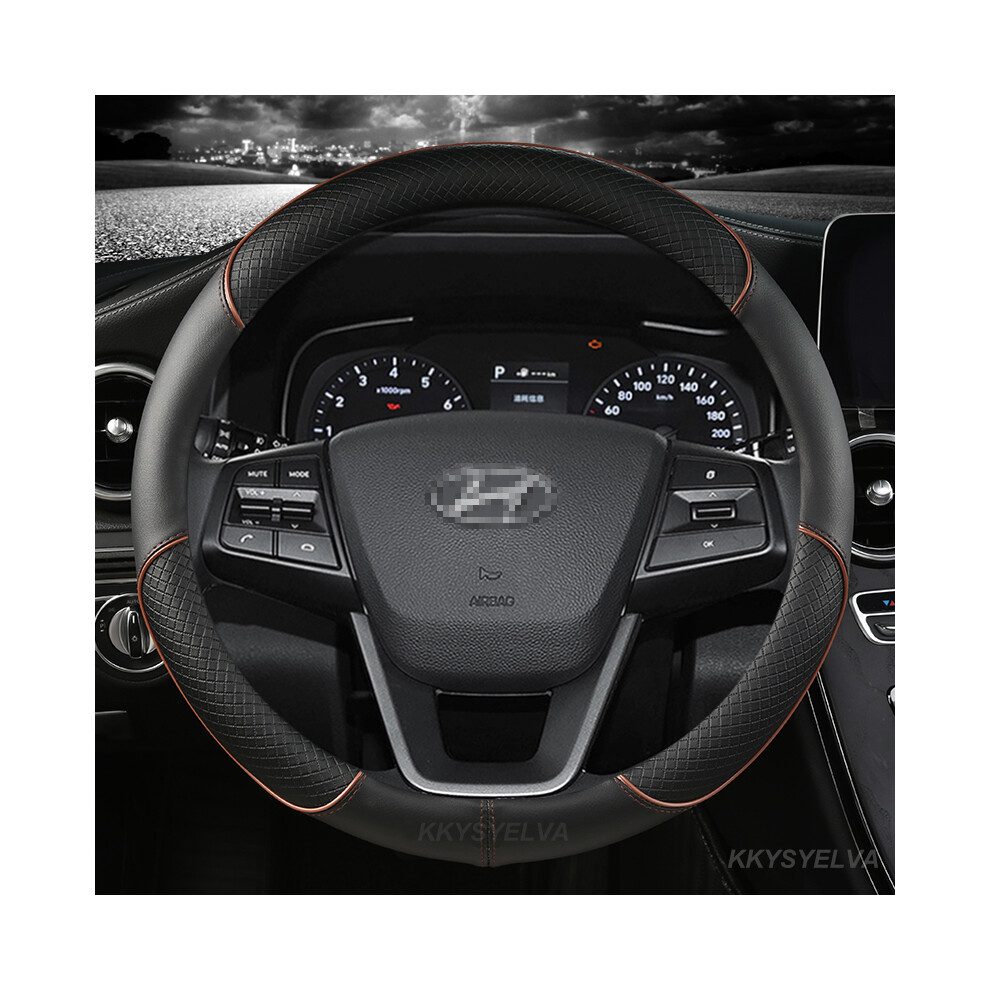 (Coffee O Shpae)Car Steering Wheel Covers 38Cm Hyundai I30 Creta Tucson Ix35 Solaris Elantra Santa 9319708117486