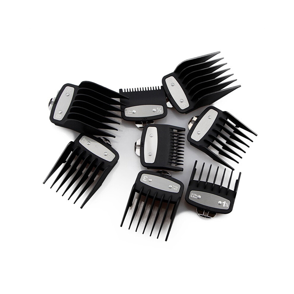 Wahl Hair Clipper Guide Comb Cutting Limit Combs 8 Piece Set Standard Guards Attach Parts Electric Clippers