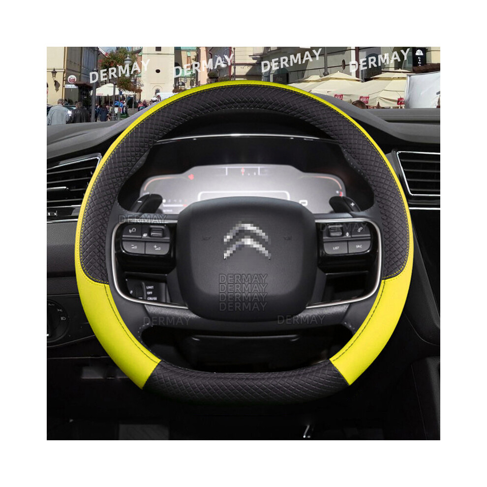 (D Shape )Citroen C1 C2 C3 C4 C5 C4l Berlingo C4 Picasso C5 Aircross Car Steering Wheel Cover Yellow 9319708118797