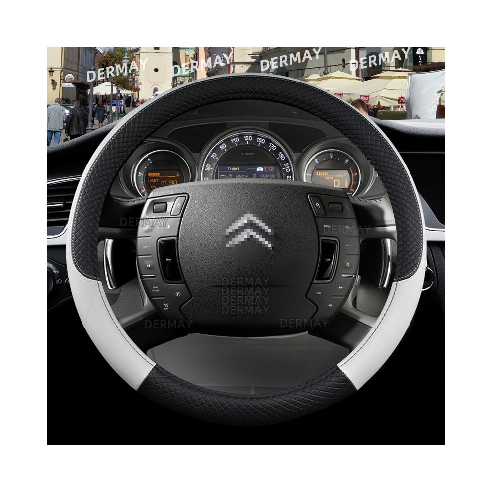(O Shape )Citroen C1 C2 C3 C4 C5 C4l Berlingo C4 Picasso C5 Aircross Car Steering Wheel Cover White 9319708118865