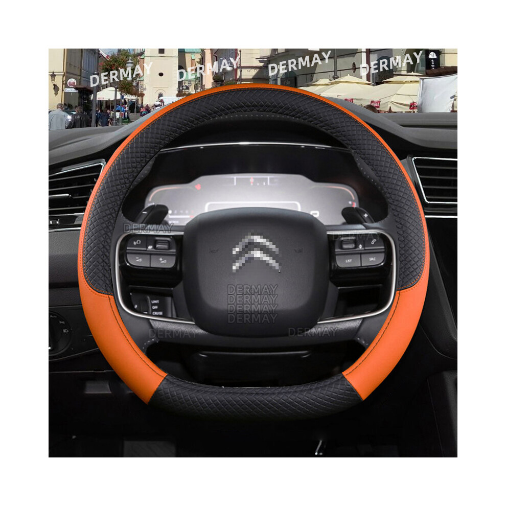 (D Shape )Citroen C1 C2 C3 C4 C5 C4l Berlingo C4 Picasso C5 Aircross Car Steering Wheel Cover Orange 9319708118735