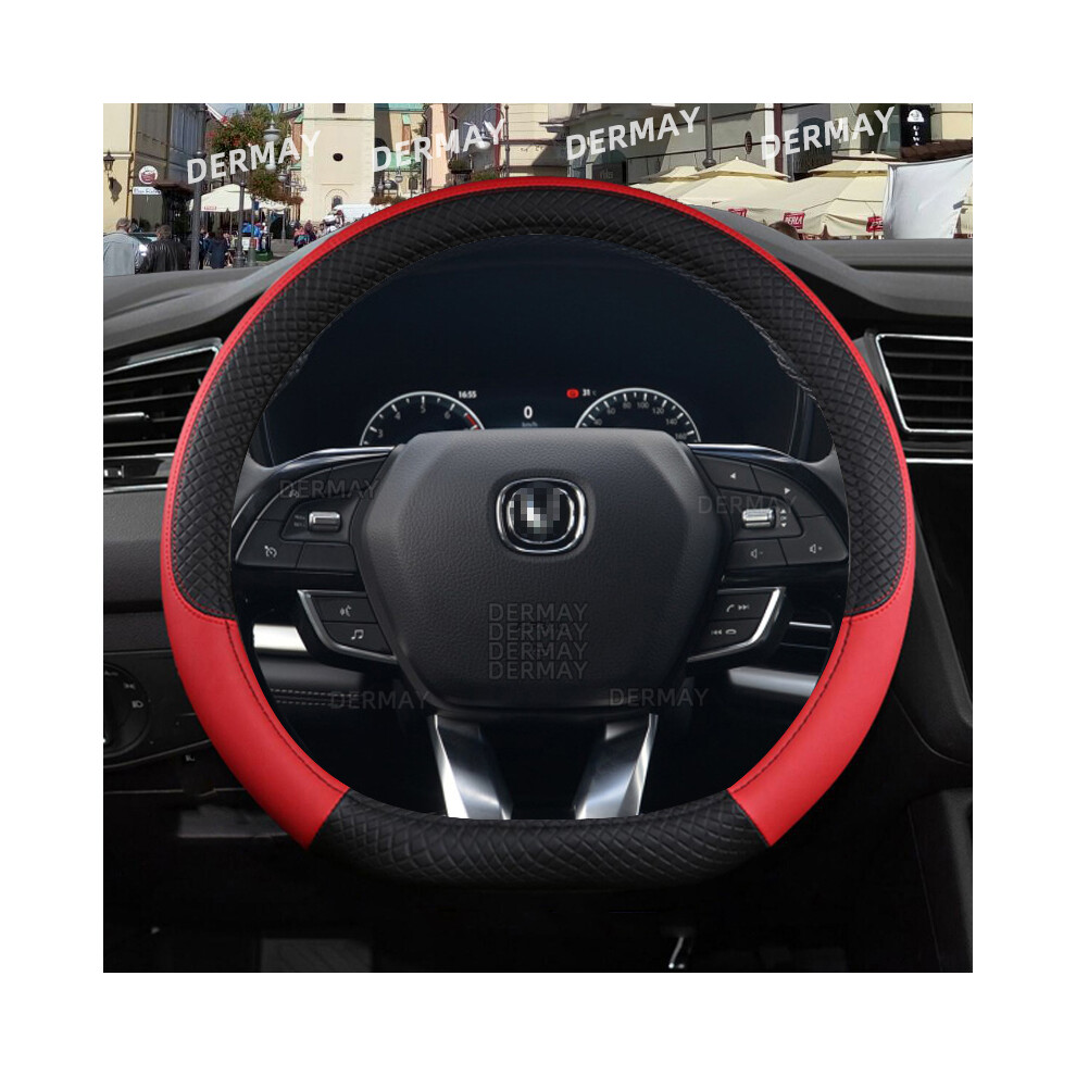 (A- ) For Changan Cs95 Cs85 Cs75 Cs55 Cs35 Cs15 Eado Cx70 Alsvin Car Steering Wheel Cover Microfiber Red 9319708119886