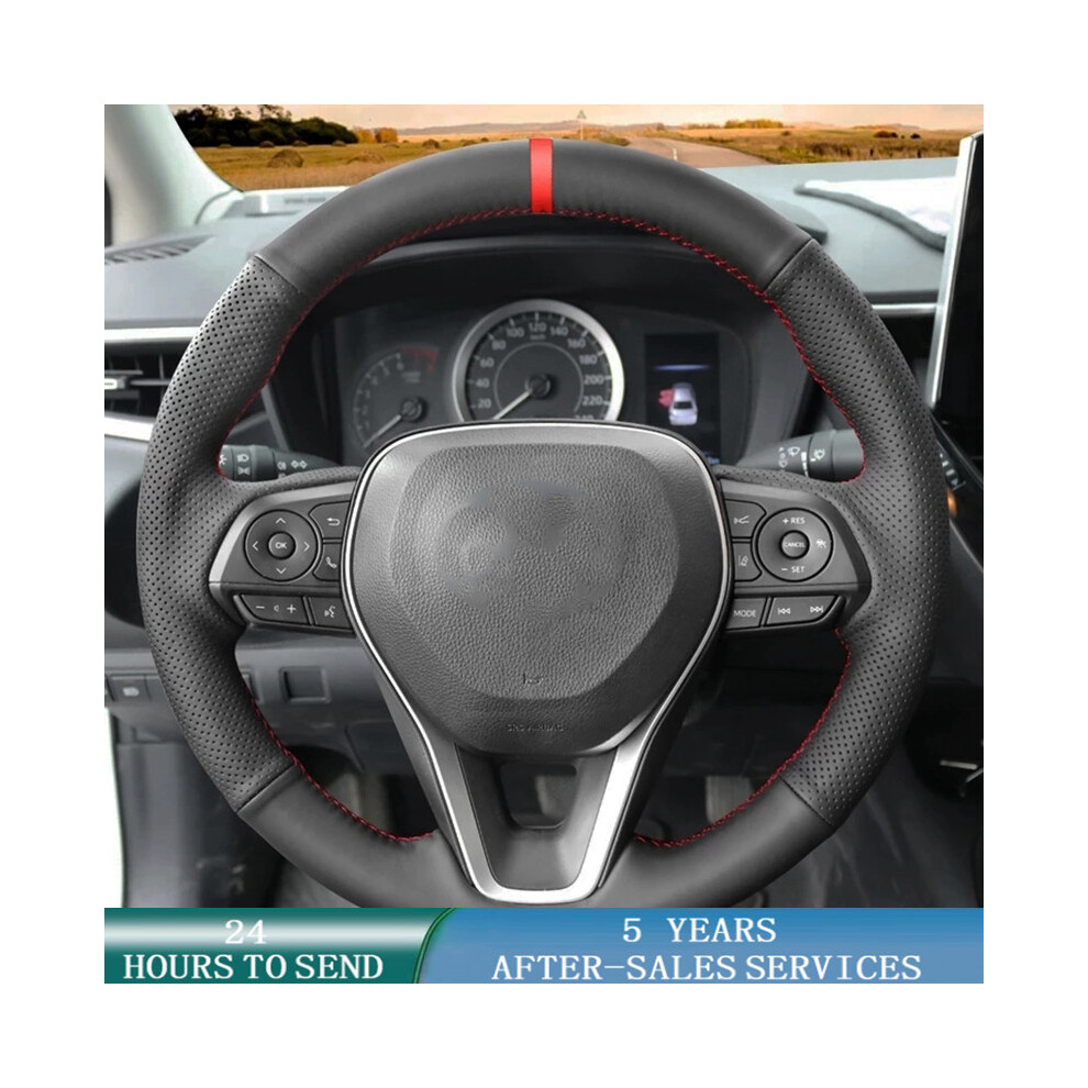 ( Thread)Customized Car Steering Wheel Cover Leather Toyota Avalon Camry 2018-2019 Crown 2018-2019 Black 9319708121322