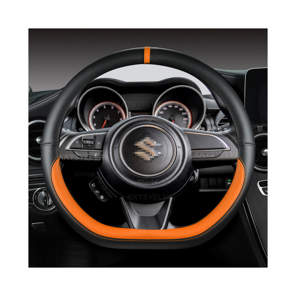 (Orage)Microfiber Cloth D-Shaped 38Cm Car Steering Wheel Cover For Suzuki Swift 2017 2018 2019 2020 9319708122756