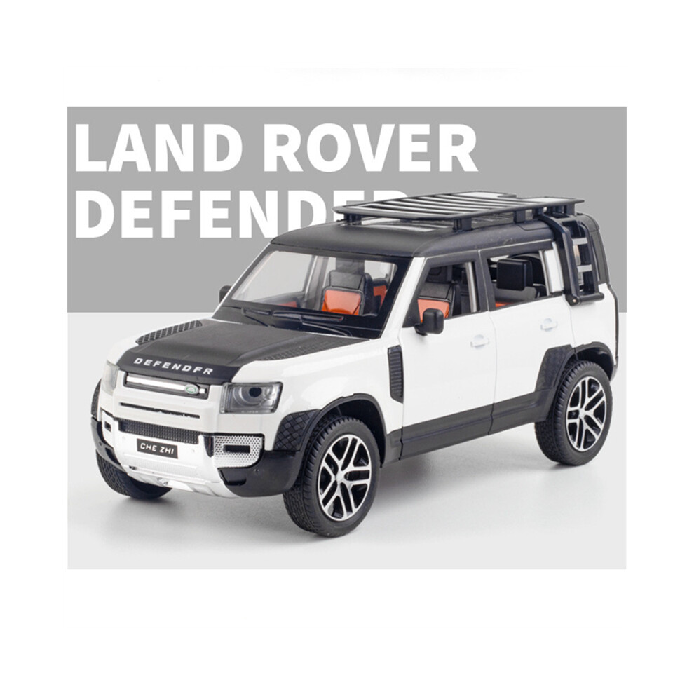 (White Foam Box) 1/24 Range Rover Defender SUV Alloy Car Model Diecast & Toy Metal Offroad-image-OPC-PH7XMYK-NEW
