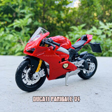 (Ducati V4)1:18 Ducati PANIGALE V4 Alloy Diecast Motorcycle Model Working Shock Absorbing