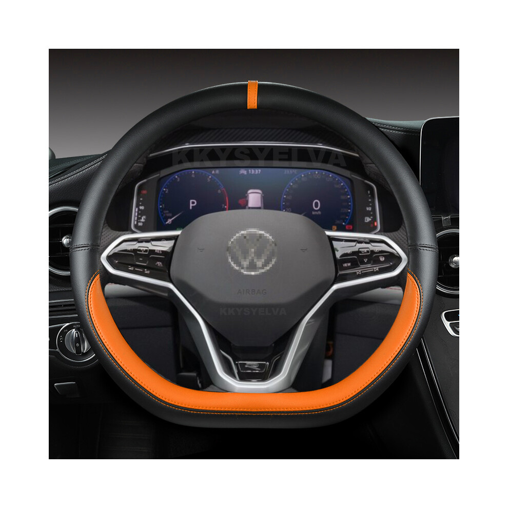 (Orage)D Shape Car Steering Wheel Cover For Vw Sharan Passat Caddy Touran Tiguan 2015-2021 Teramont 9319708123081