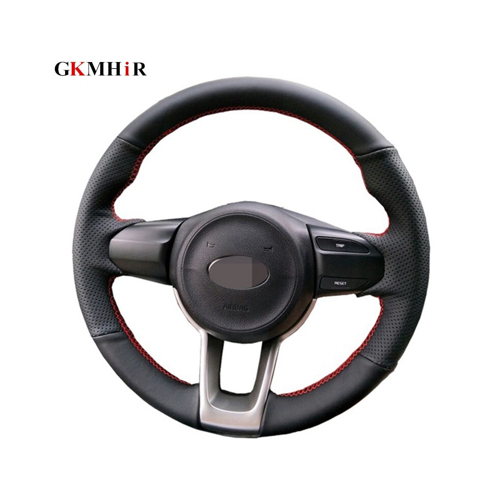 ( Thread) Steering Wheel Cover Soft Artificial Leather Steering Wheel Cover Kia Rio K2 Kx Yellow/Black 9319708124323