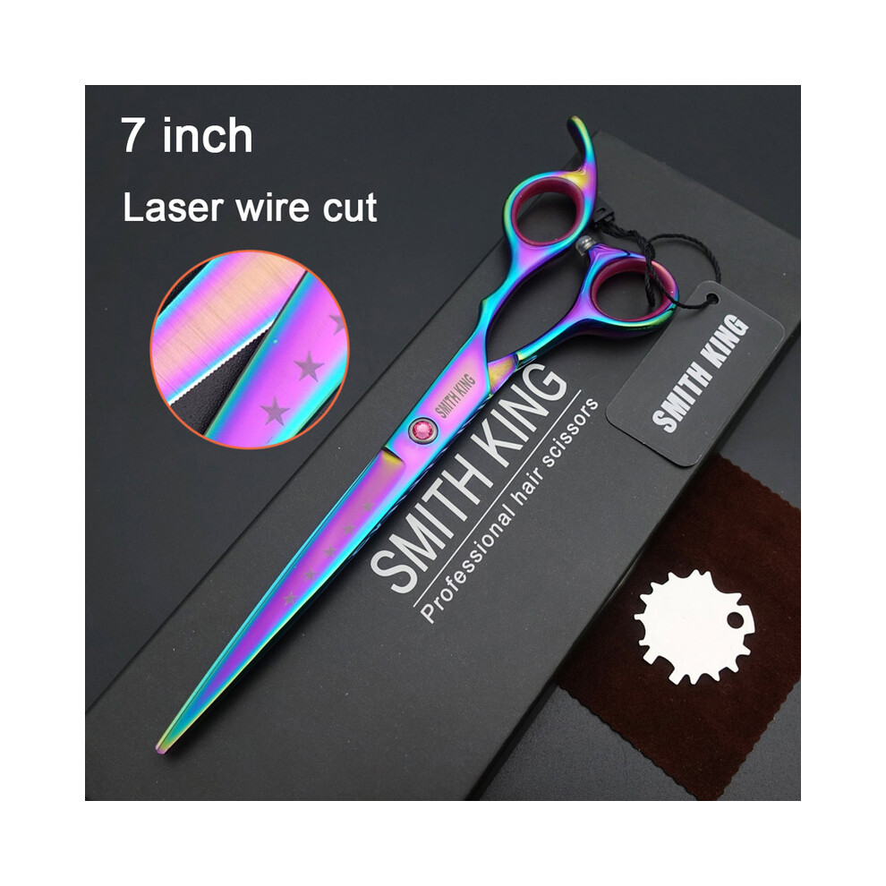 (7 Inch Rainbow) 6 Inch / 7 Inch Professional Hairdressing Scissors / Scissors Laser Thread Cutting