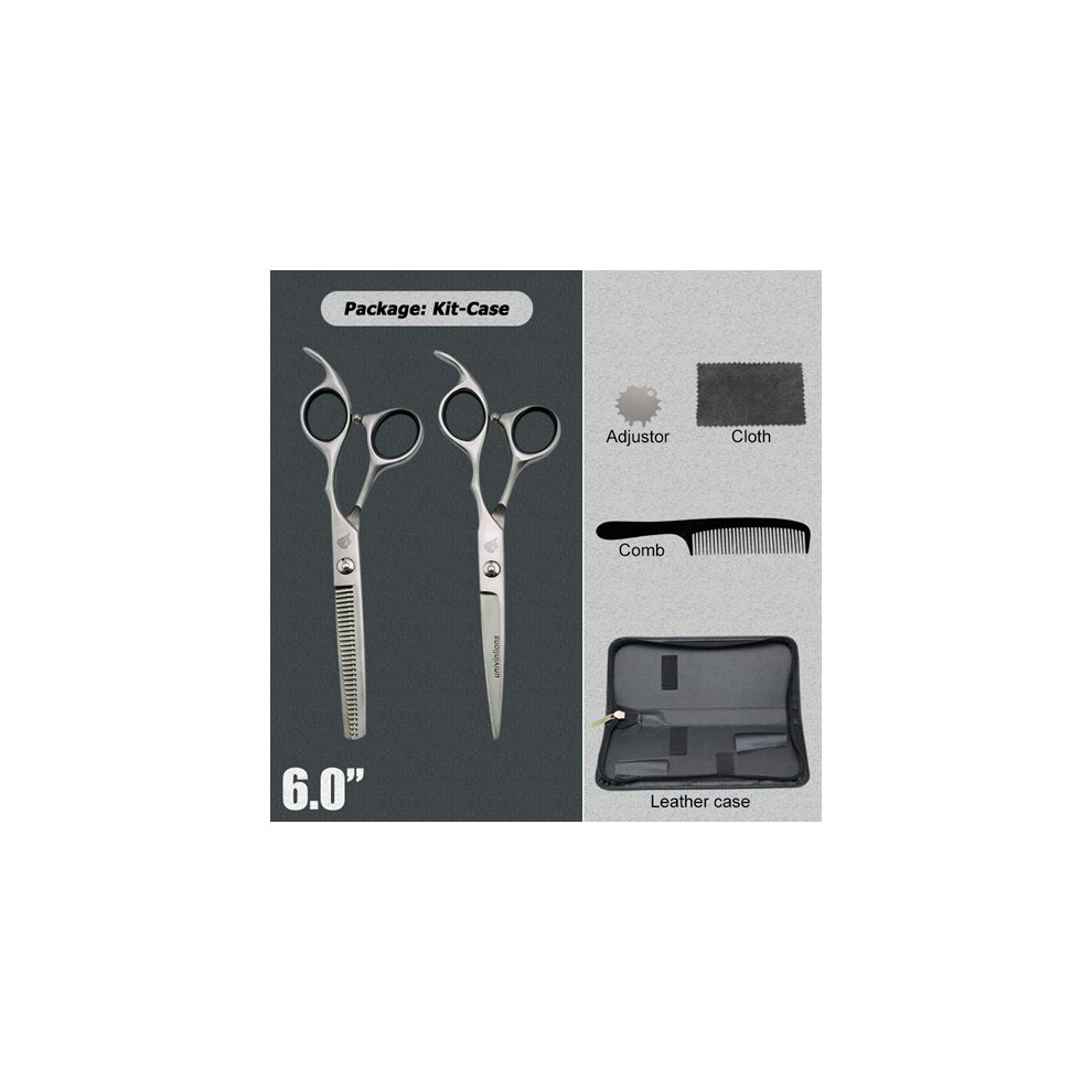 (6003JC Case) 6.0" Japanese Laser Wire Hairdressing Scissors Hairdresser Micro Serrated Barber Barber