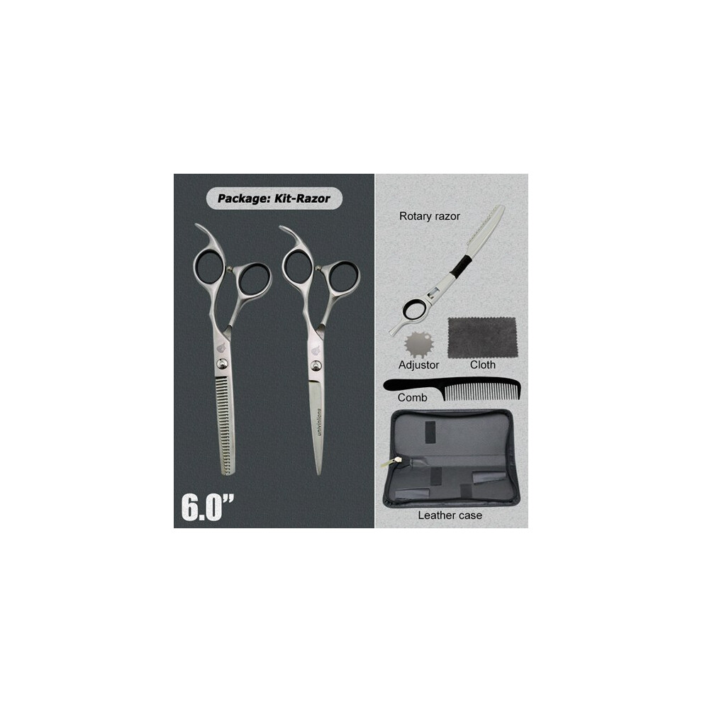 (6003JC Shaver) 6.0" Japanese Laser Wire Hairdressing Scissors Hairdresser Micro Serrated Barber