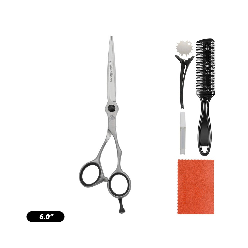 (6.0 Inch Cut)Univinlions 6.0/6.5 Inch Staight Scissors Professional Hairdressing Scissors Barber Supplies