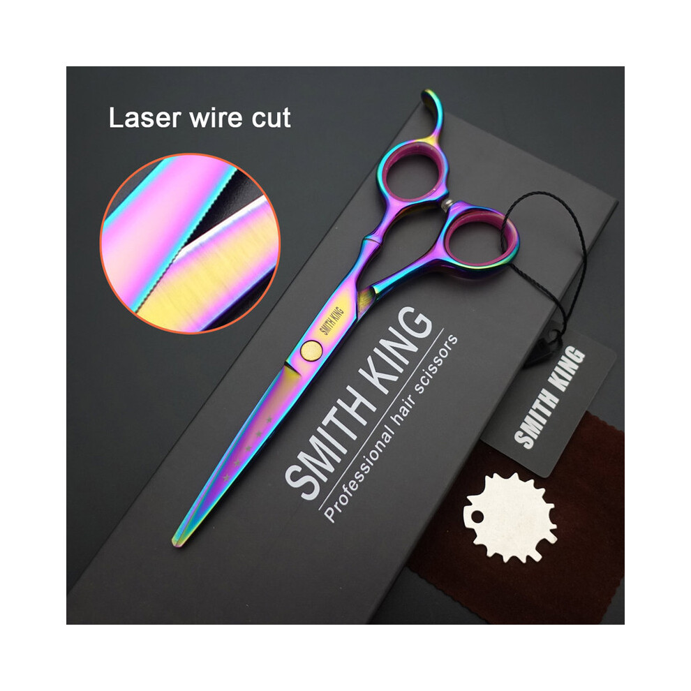 (6 Inch Rainbow) 6 Inch / 7 Inch Professional Hairdressing Scissors / Scissors Laser Thread Cutting