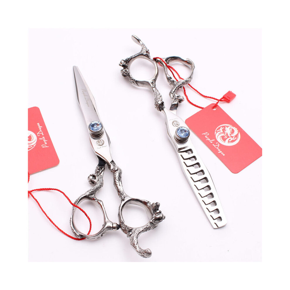 (Z9006 Lan D 6N)Z9006 6" Japan 440C Purple Dragon Professional Sharp Edge Hair Scissors Hair Salon Cutting