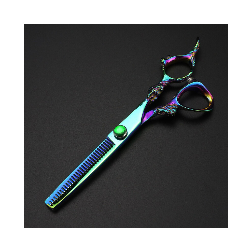 (amincissement) Personnaliser le logo JP 440c acier 6 pouces vert dragon cheveux ciseaux coupe de cheveux