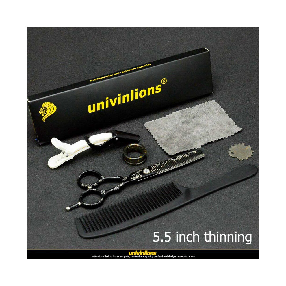 (5.5 Inch Thinning)univinlions 5.5" 6" Professional Salon Scissors Barber Scissors Japanese Hairdressing