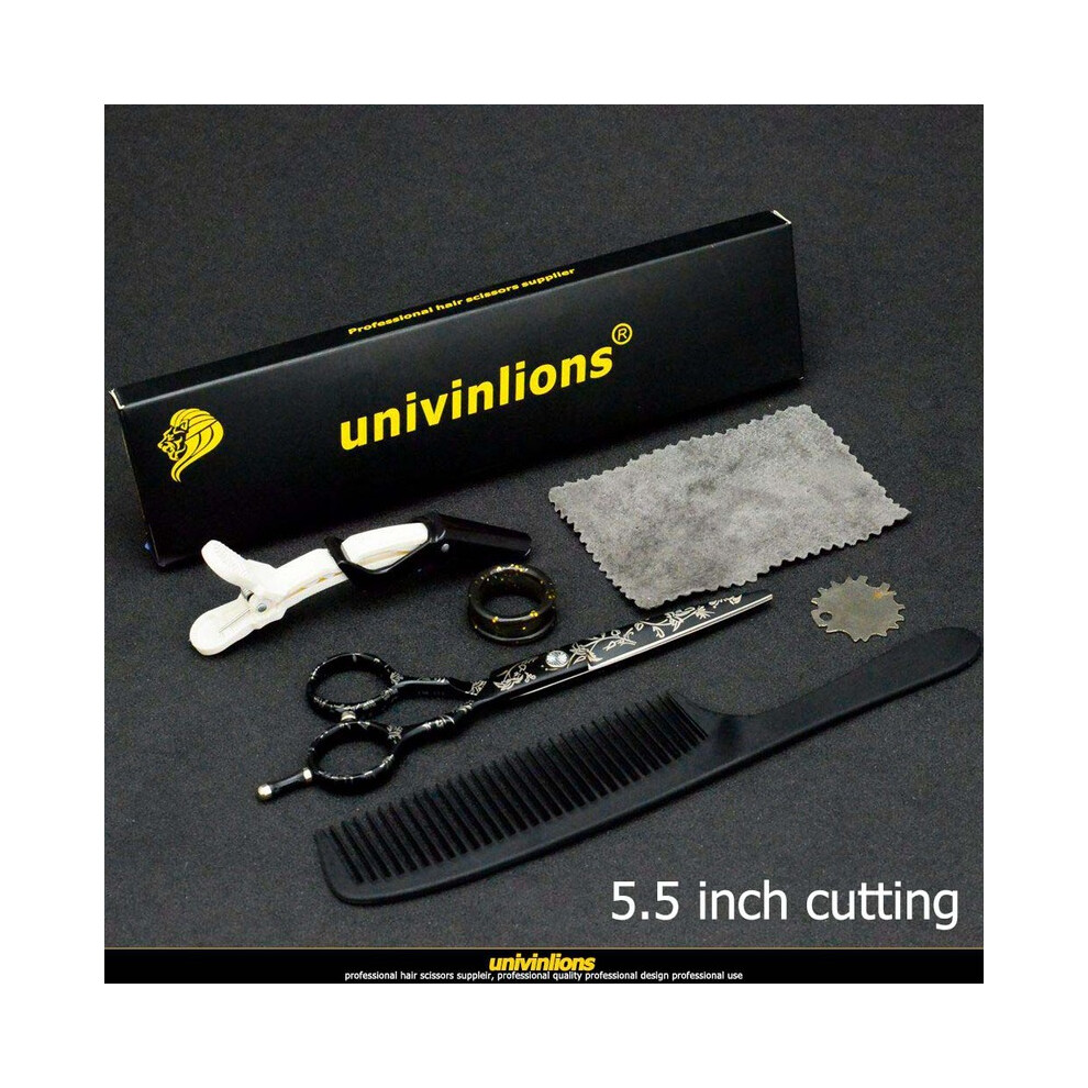 (5.5 Inch Cut)univinlions 5.5" 6" Professional Salon Scissors Barber Scissors Japanese Hairdressing