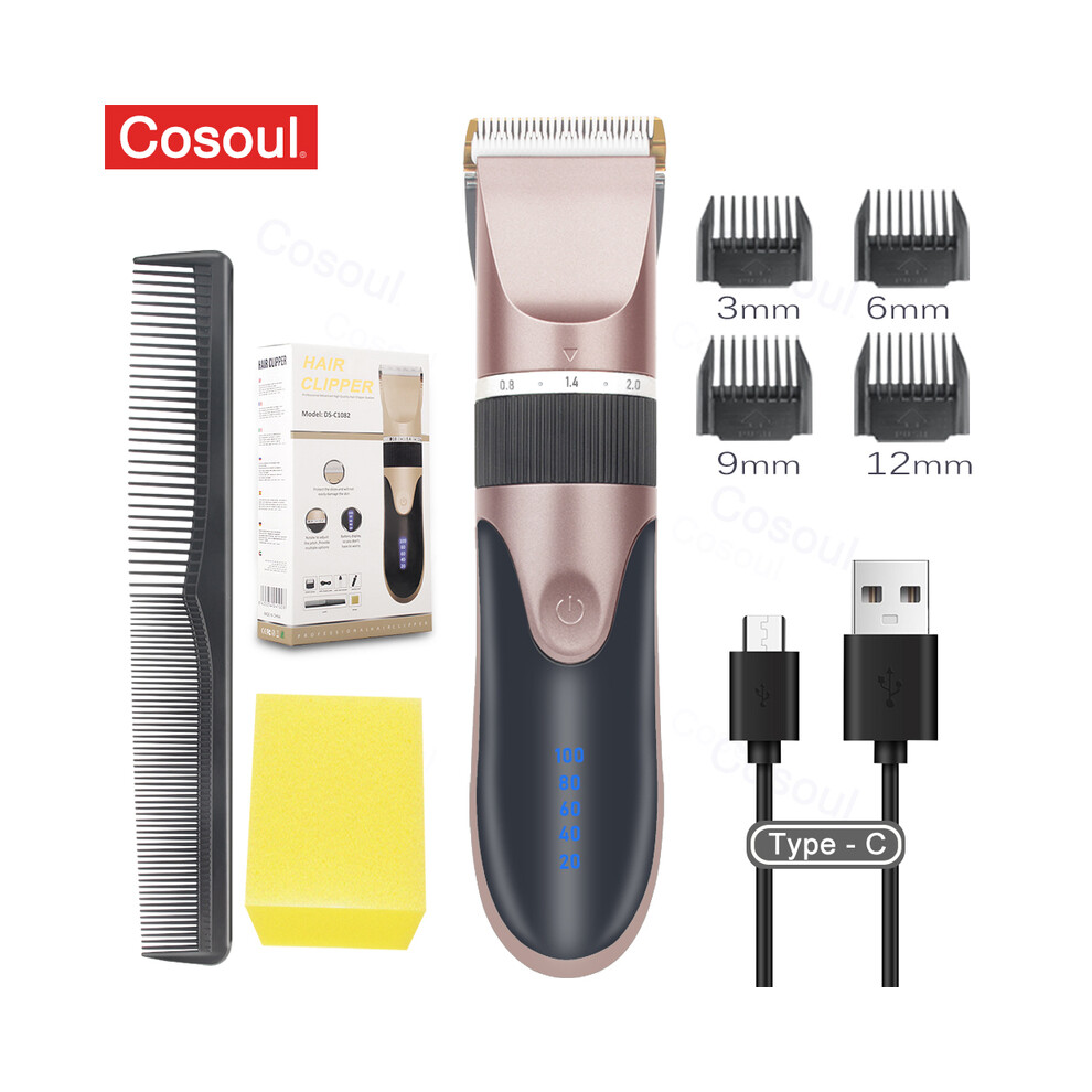 (Pink)Professional hair clipper electric barber hair clippers for men adult children
