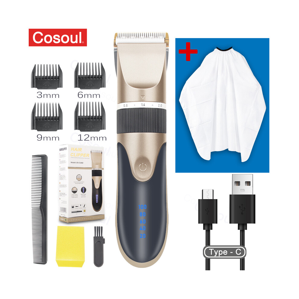 (Golden additional fabric) Professional hair clipper electric barber hair clippers for men adults