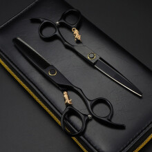 (set with bag) professional JP 440c steel 6'' Bearing tiger hair scissors hair cutting thinning
